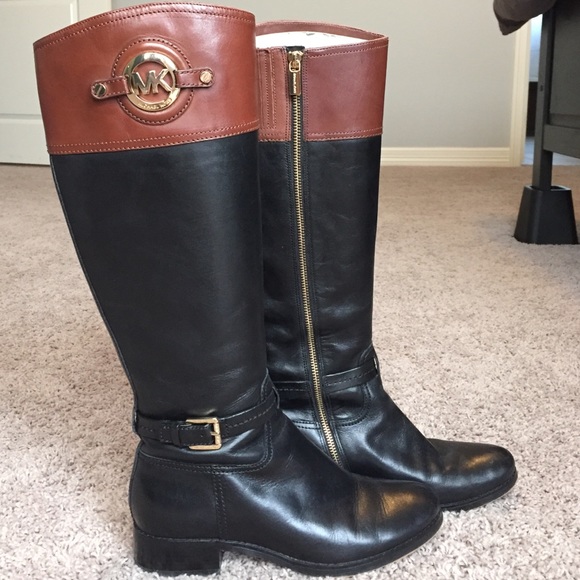 Michael Kors two tone riding boots