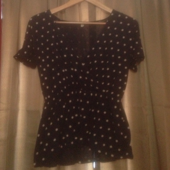 Polka dotted J. Crew blouse