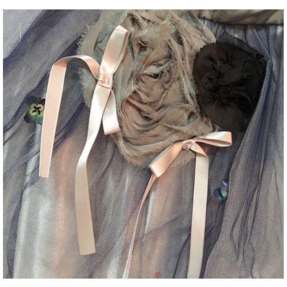 Blue & Grey Satin & Tulle Dress, NWT - Picture 2 of 4