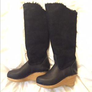 NEW No. 6 Pull On Shearling Clog Wedge Boots, 38