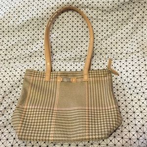 Ralph Lauren plaid cream and tan handbag