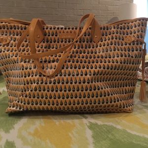 Sam Edelman yellow tote bag geometric print