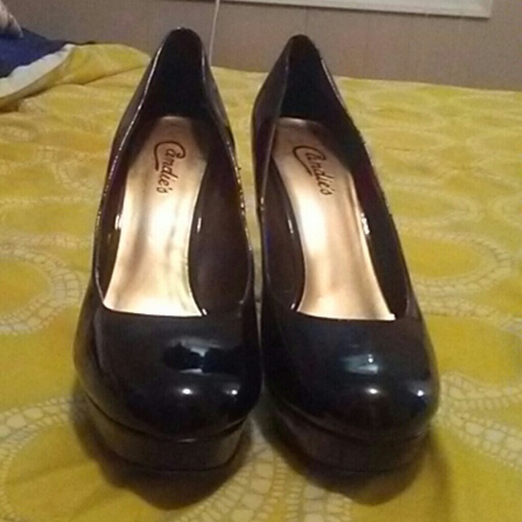 Patten leather black pumps