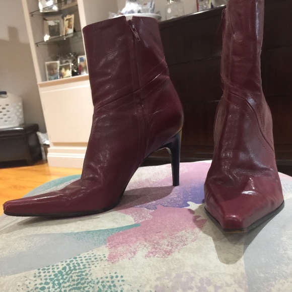 Bcbg red leather booties. Size 8