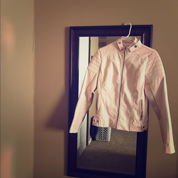 Pink Faux Leather Jacket