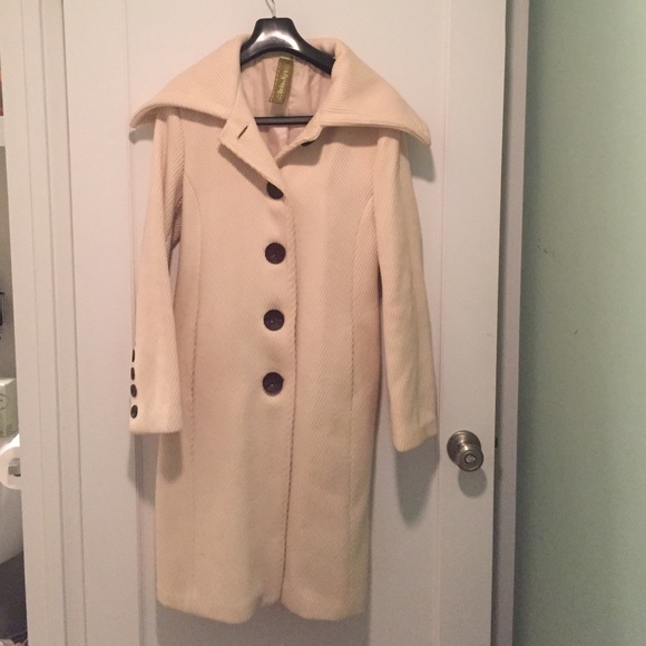 Soia & Kyo off-white rolled wool jacket/coat