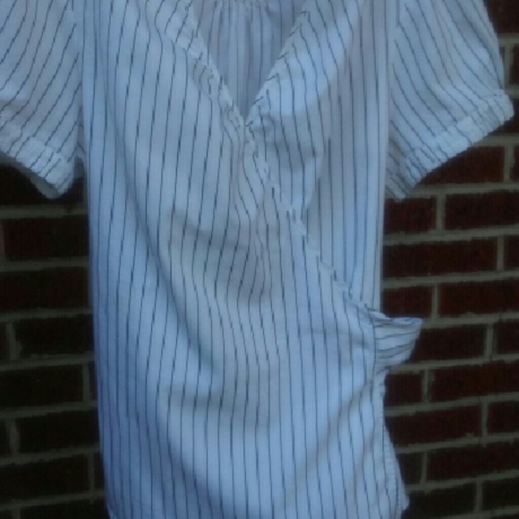 Stripe Wrap Blouse - Picture 2 of 4