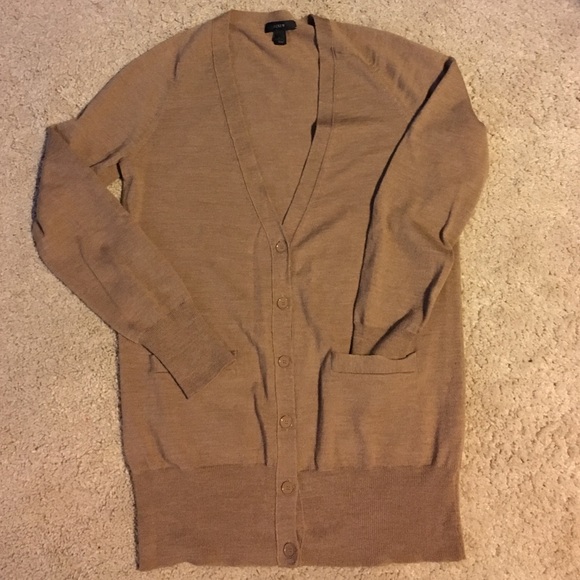 JCrew camel cardigan