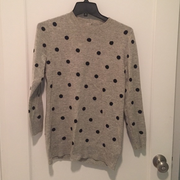 J. Crew gray polka dot 100% Cashmere sweater