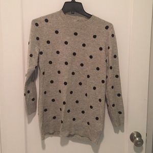 J. Crew gray polka dot 100% Cashmere sweater