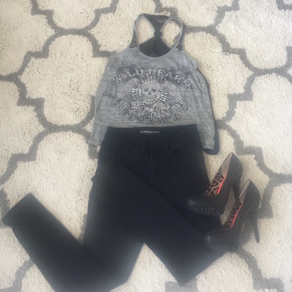 Express high rise black jeans