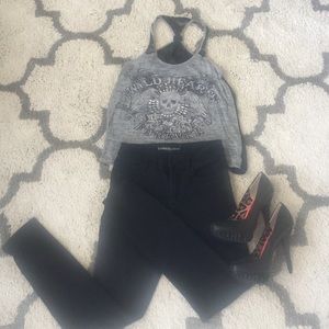 Express high rise black jeans