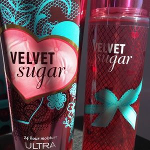 Bath and body works velvet sugar spray and lotion