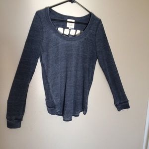 Chaser Sweater top w/windowpane cut-out in back