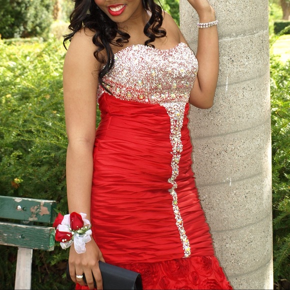 Bedazzled Red Mermaid Dress