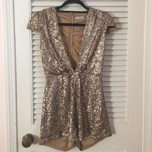 Gold sequin romper