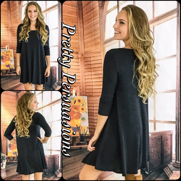 SOLD OUT ‼️NWT Black Jersey Knit Shift Dress - Picture 2 of 4