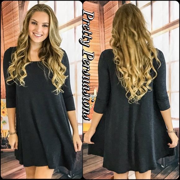 SOLD OUT ‼️NWT Black Jersey Knit Shift Dress - Picture 3 of 4