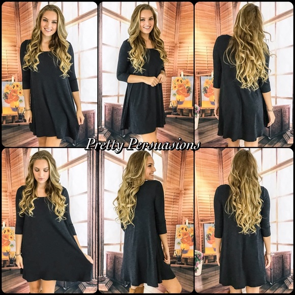 SOLD OUT ‼️NWT Black Jersey Knit Shift Dress - Picture 4 of 4