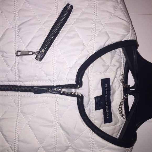 French Connection White Quilted Puffer Jacket - Picture 2 of 3