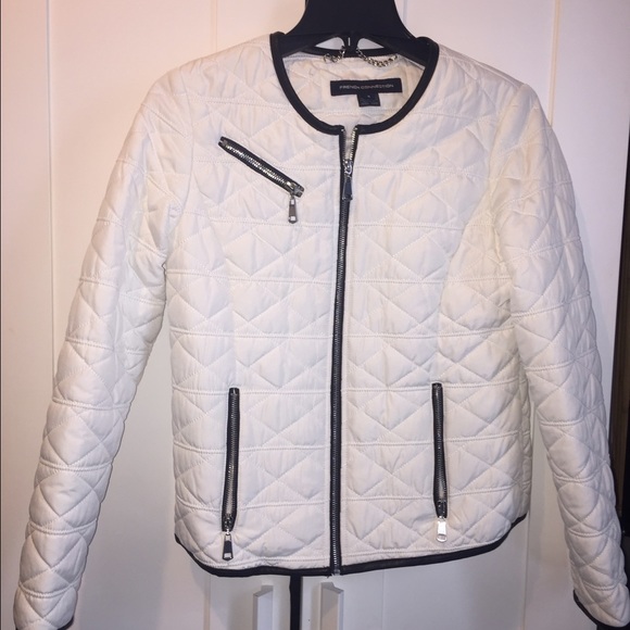 French Connection White Quilted Puffer Jacket - Picture 3 of 3