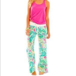 NWT Lilly Pulitzer Linen BEACH PANT Tropical Storm