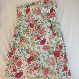 strapless floral dress