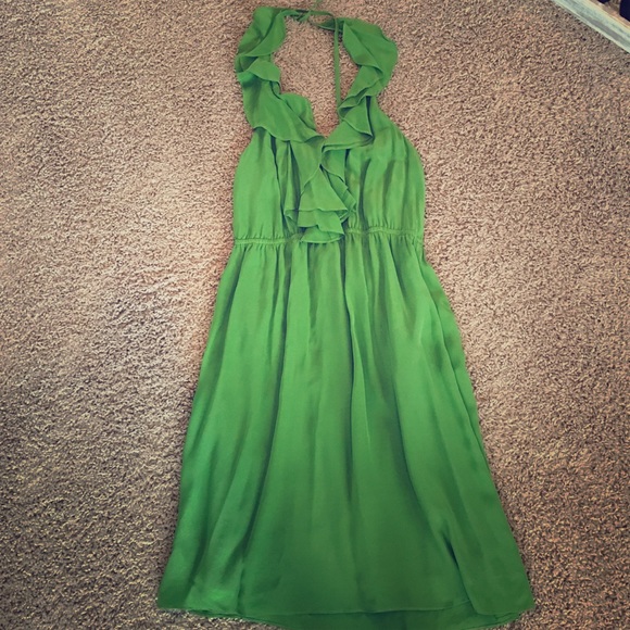 MM couture green halter dress