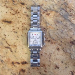 Michele signature deco watch, rectangular face