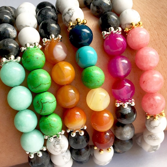 HANDMADE 8mm STONE BRACELET - Picture 4 of 4