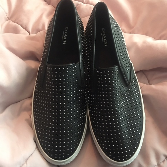 Black Coach slip on sneakers