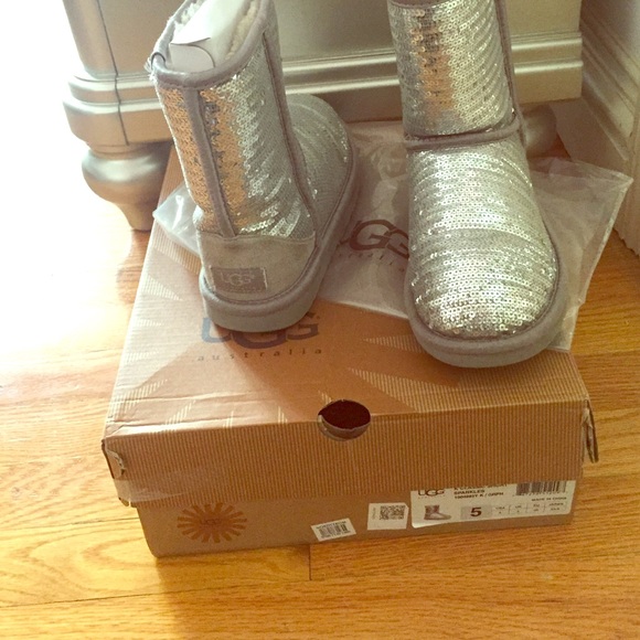 Ugg silver sequin boots