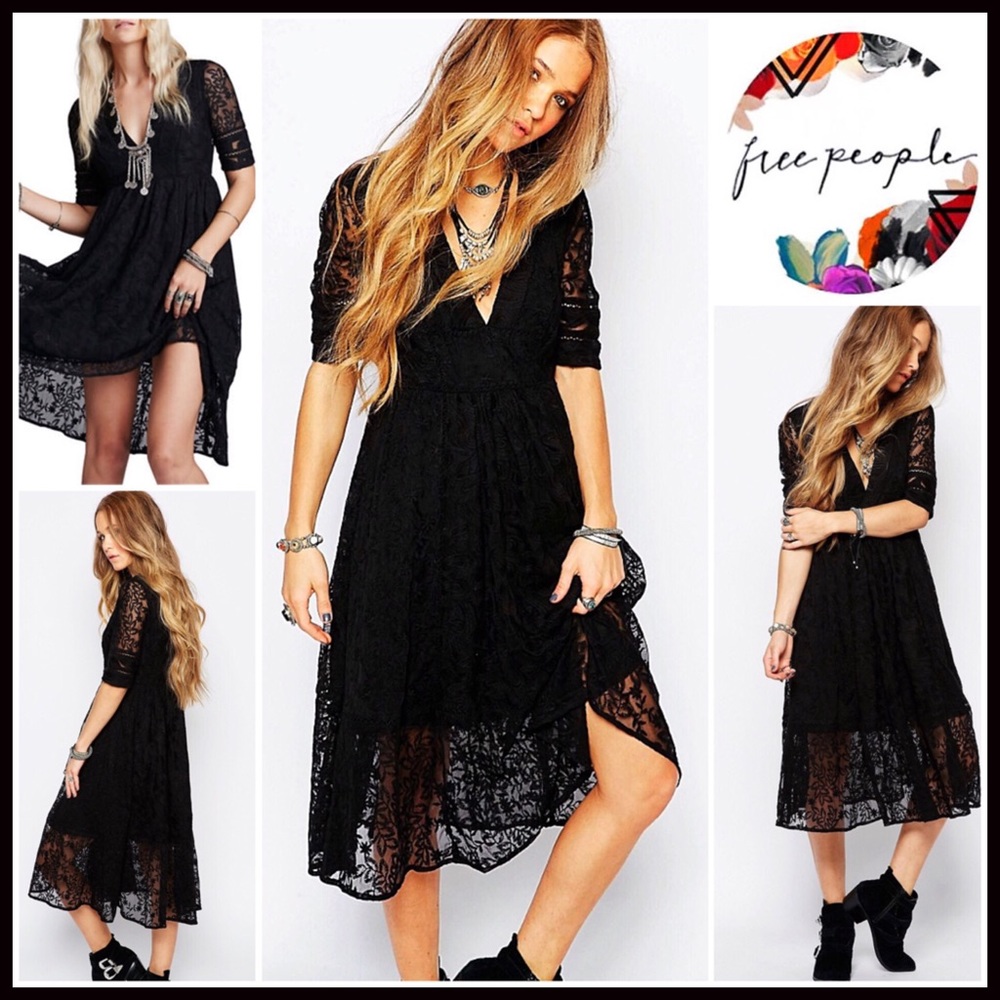 ❗1-HOUR SALE❗FREE PEOPLE LACE MIDI DRESS - Picture 7 of 7