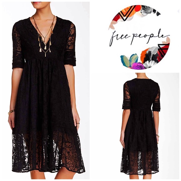 ❗1-HOUR SALE❗FREE PEOPLE LACE MIDI DRESS - Picture 4 of 7