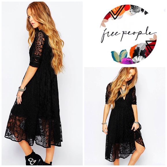 ❗1-HOUR SALE❗FREE PEOPLE LACE MIDI DRESS - Picture 5 of 7
