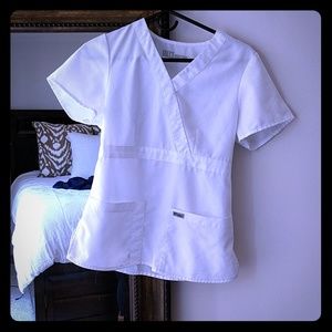 White greys anatomy small scrub top