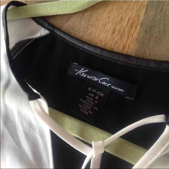 Kenneth Cole Leather accent flowy top - Picture 3 of 4