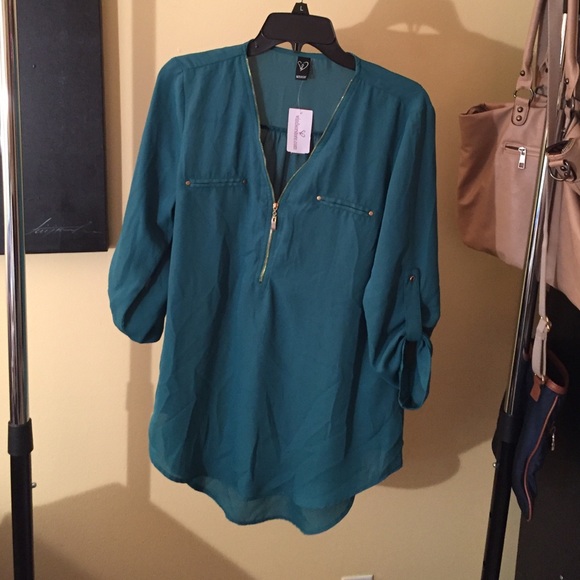 Gold and green blouse