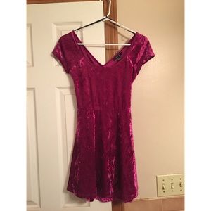 Velvet crosscross back skater dress
