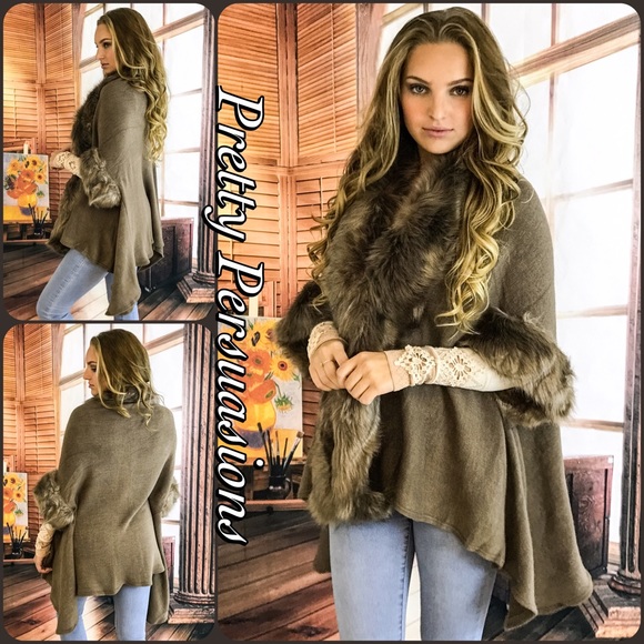 LAST 1 SALE 💞 Faux Fur Trim Cozy Cardigan Sweater - Picture 3 of 4
