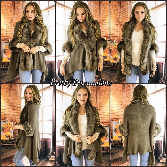 LAST 1 SALE 💞 Faux Fur Trim Cozy Cardigan Sweater - Picture 4 of 4