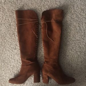 Zara over the knee suede boots