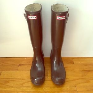 Tall brown, size 37 Hunter Boots