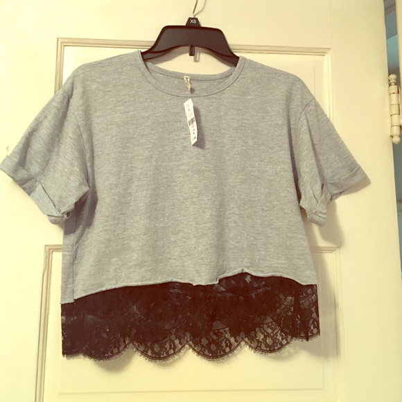 Heather grey crop top (LF)