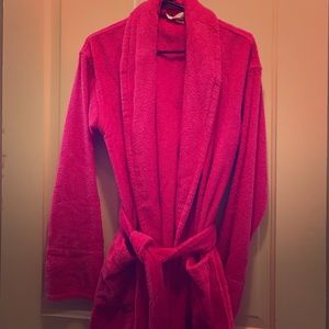 Victoria's Secret pink terrycloth robe.