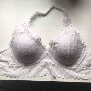 NWOT Victoria's Secret Pink White Halter Bralette