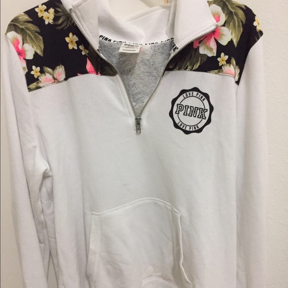 PINK VS FLORAL ZIP HOODIE