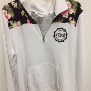 PINK VS FLORAL ZIP HOODIE