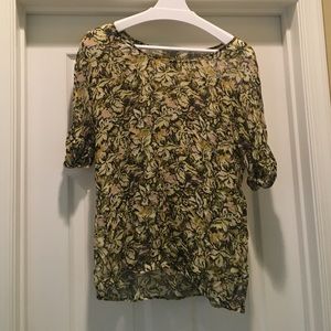 Multi colored floral pattern blouse