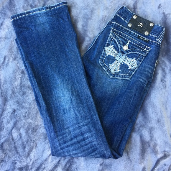Bling miss me distressed jeans boot cut size 28